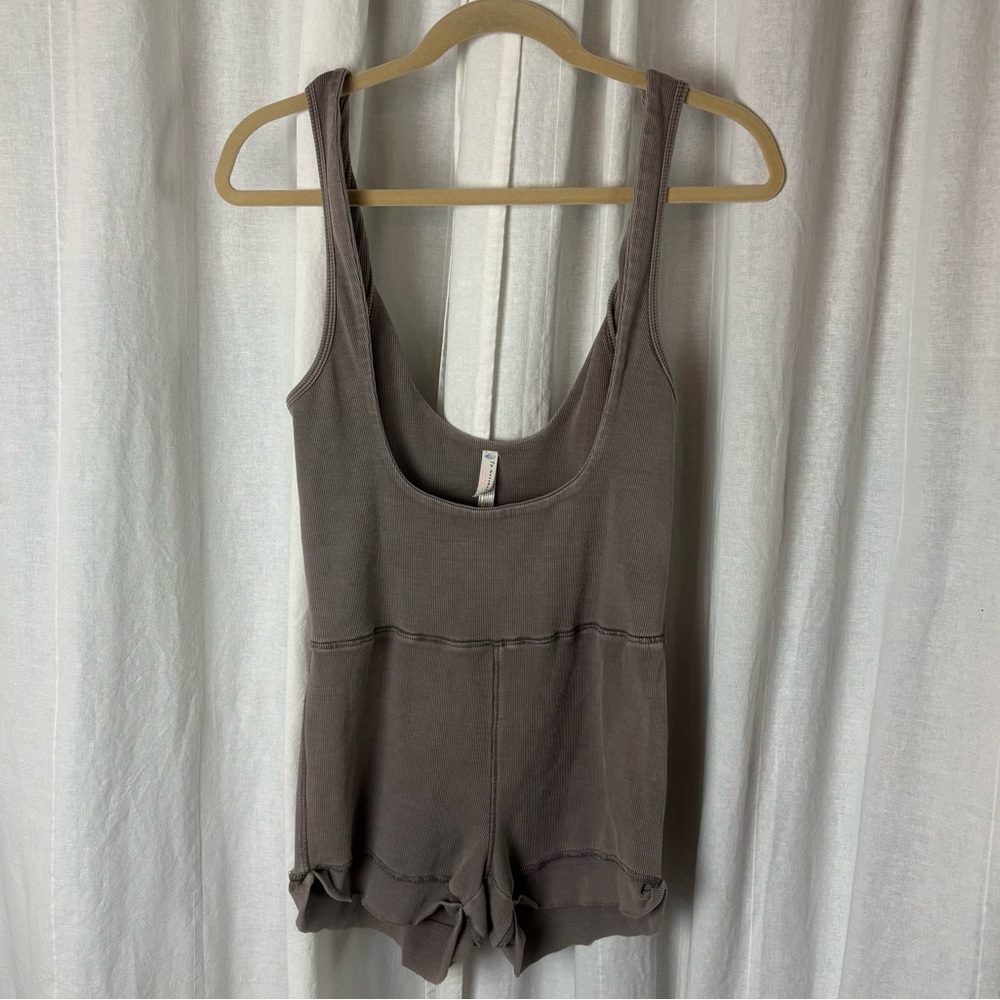 FP Movement by Free People Brown Scoop Neck Romper